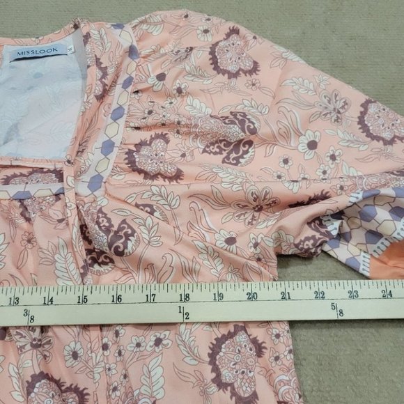 MISSLOOK Bohemian Style Puff Sleeve Blouse Size Medium - Picture 11 of 12